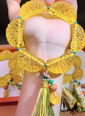 爆款新品许愿星星手串平安大橘大利流苏手捻车挂手腕橘色手链饰品