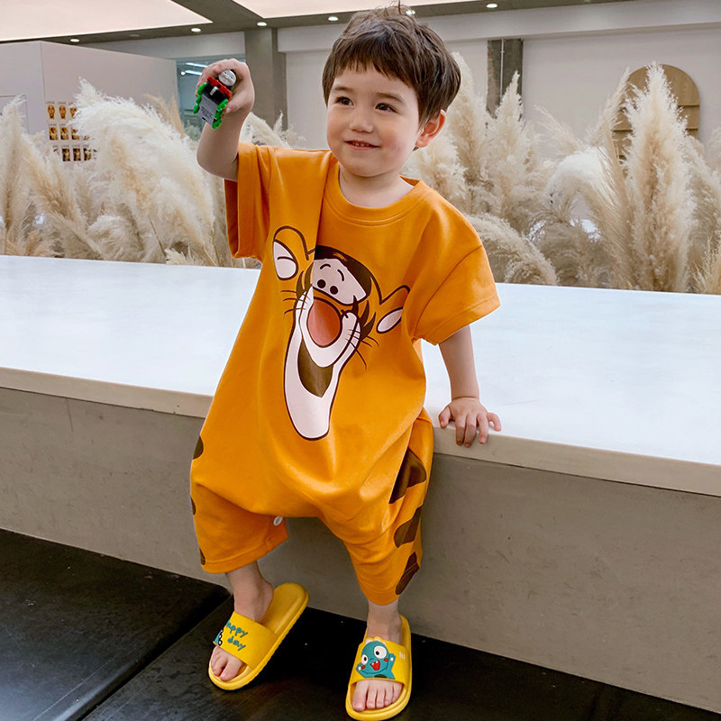 男童夏季可爱小老虎儿童连体衣睡衣 佰媛琪睡衣/家居服套装