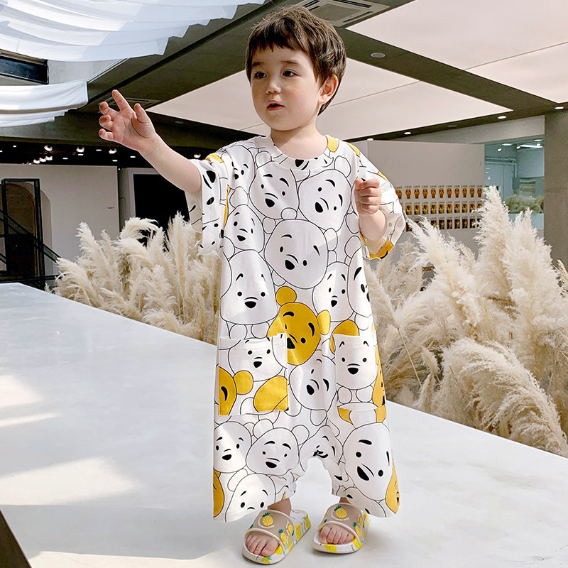 儿童男孩4-7-9岁10夏季纯棉男睡衣 佰媛琪睡衣/家居服套装