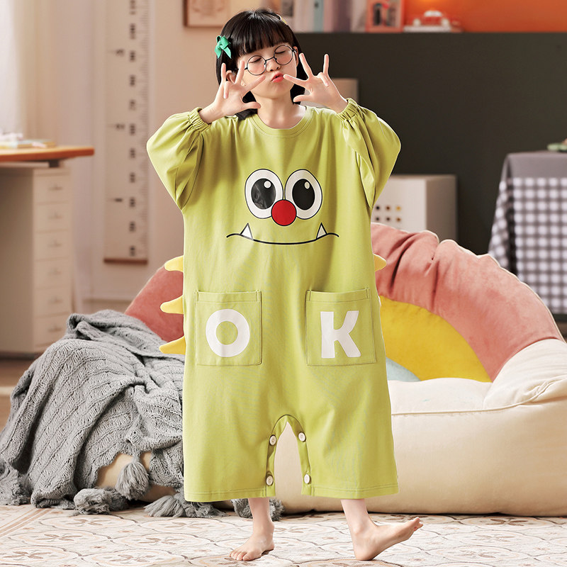连体女童秋冬长袖纯棉可爱超萌睡衣 佰媛琪睡衣/家居服套装