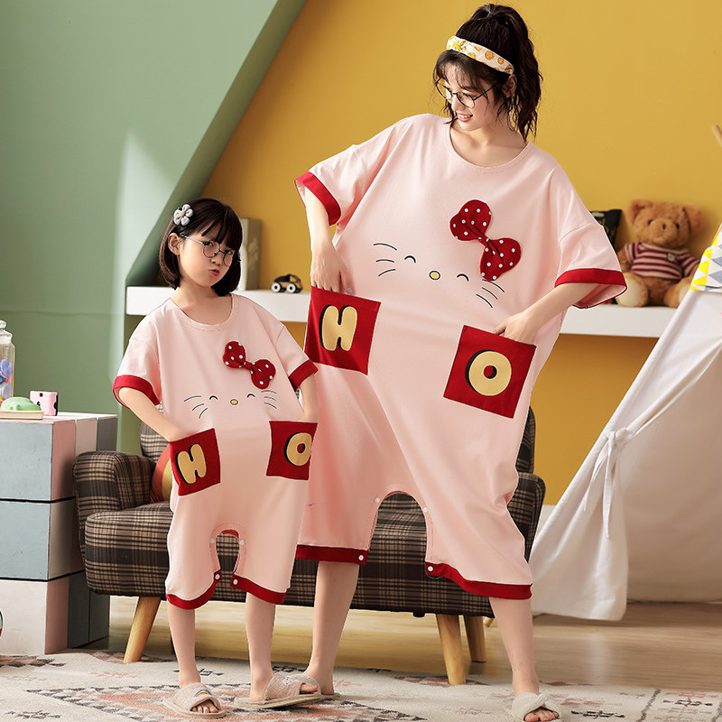 儿童女孩夏季2021新款母女连体衣 佰媛琪睡裙