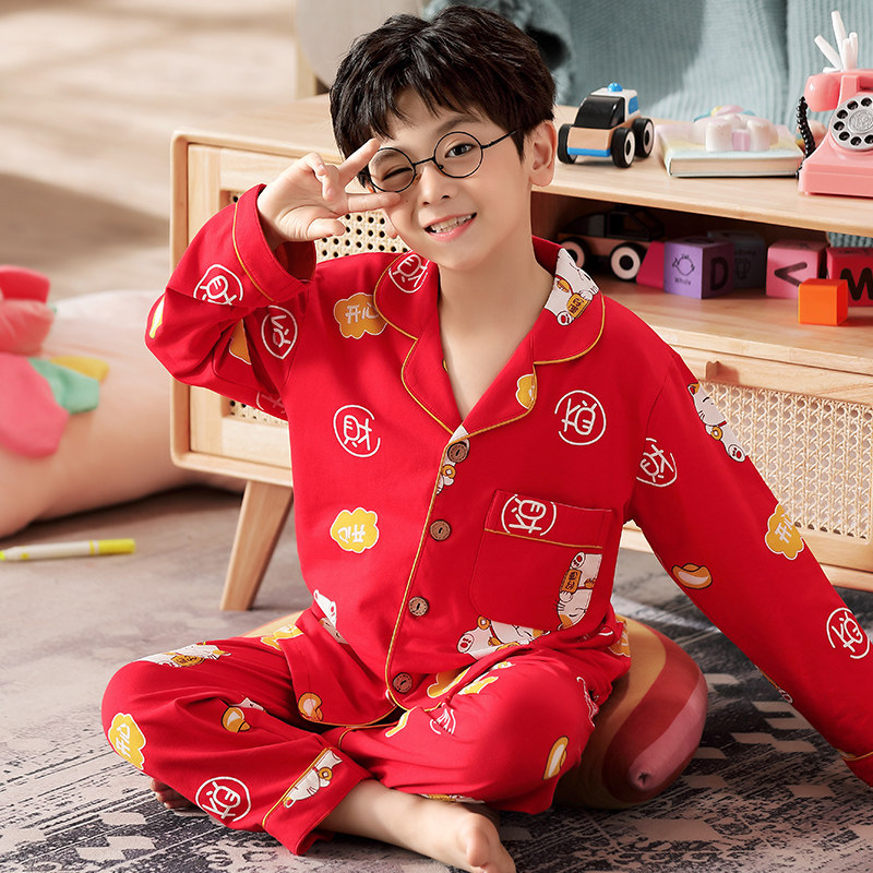 兔年男童纯棉长袖中大童13岁15睡衣 佰媛琪睡衣/家居服套装
