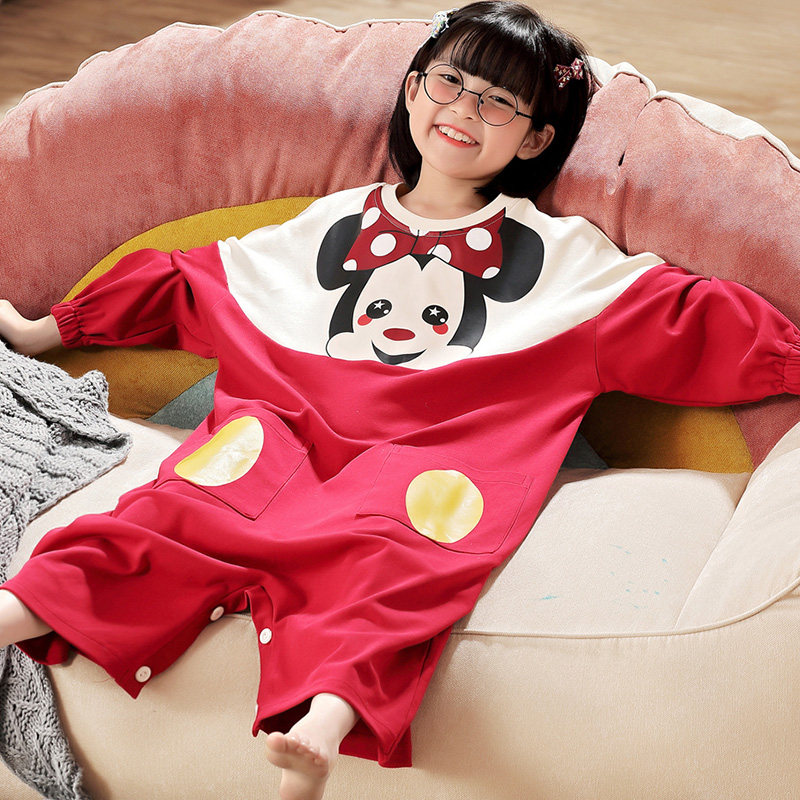 女童连身长袖儿童女中大童连体衣 佰媛琪睡衣/家居服套装