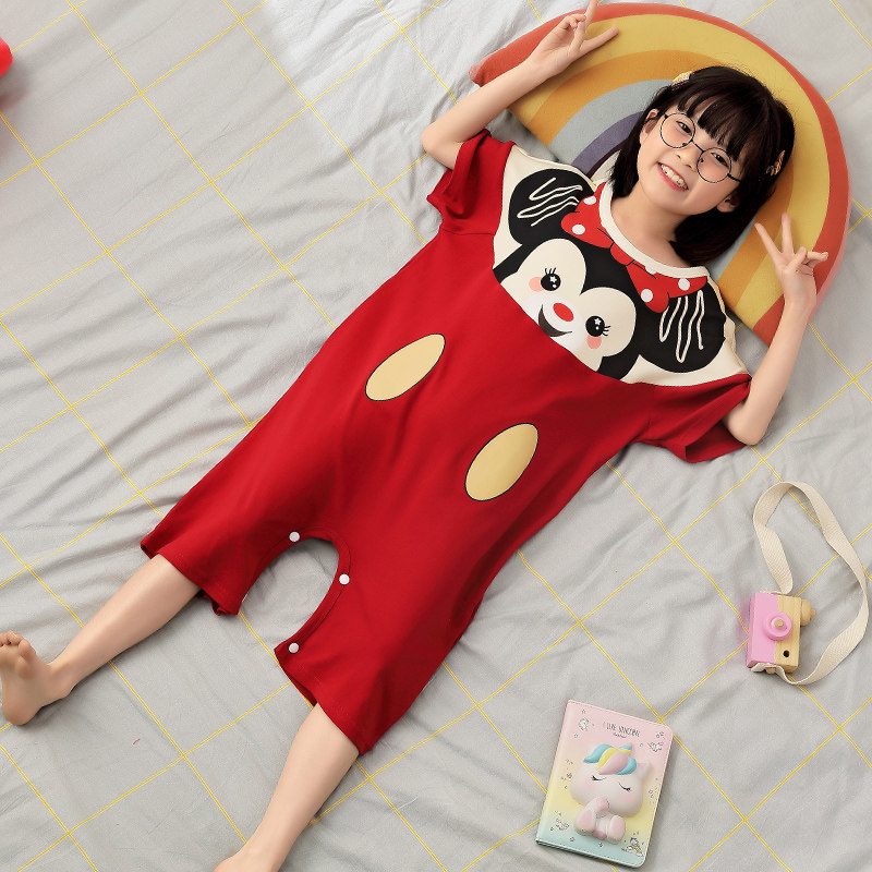 女童睡裙连体衣两穿夏季纯棉睡衣 佰媛琪睡衣/家居服套装
