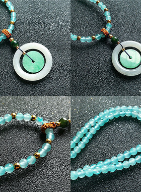 独家款天然翡翠锁骨链平安扣