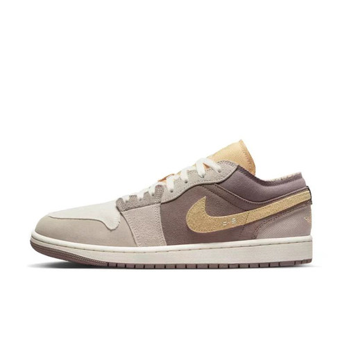 Nike Air Jordan1 AJ1 米棕 男子低帮潮流复古板鞋 DN1635-200 - 图1