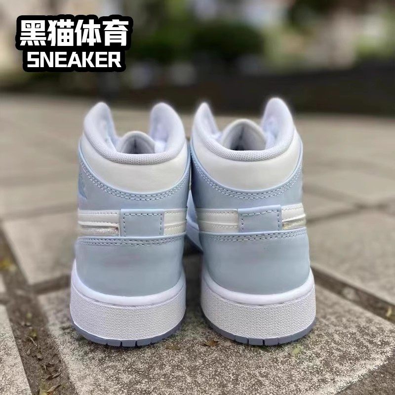 Nike Air Jordan1 GS AJ1  白蓝女子低帮潮流板鞋 FQ9117-400,淘宝优惠券,粉丝福利购,淘宝优惠卷