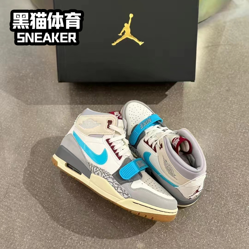 Air Jordan Legacy AJ312白灰蓝 男低帮复古篮球鞋 FB1875-141 - 图1