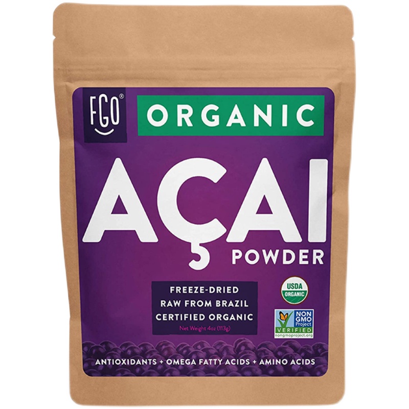美国直邮 FGO Organic ACAI Powder天然巴西莓粉低碳无糖低脂低卡-图3