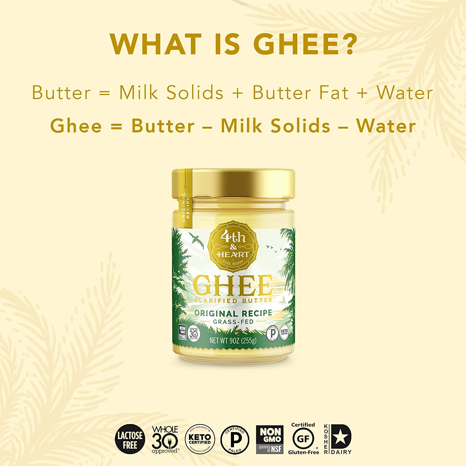 美国生酮防弹咖啡4th & Heart Ghee Butter 原味酥油草饲 - 图1