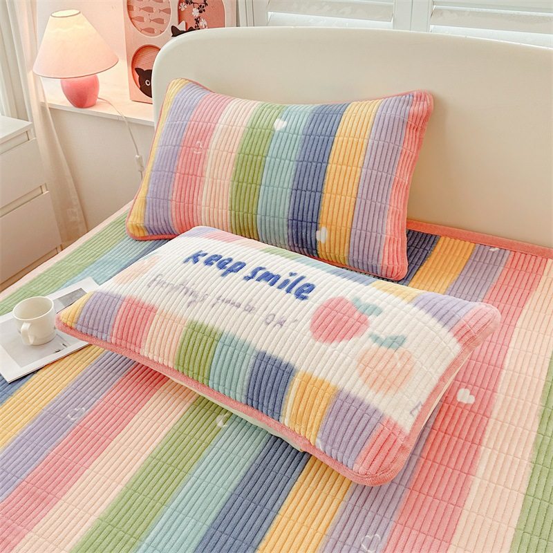 秋冬季加厚牛奶绒床盖三件套A类保暖夹棉床单加绒褥子榻榻米铺盖,淘宝优惠券,粉丝福利购,淘宝优惠卷