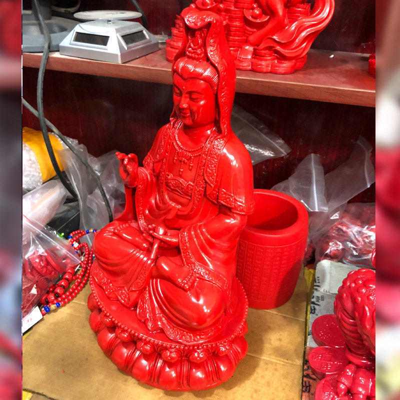 观音菩萨摆件 朱砂南海观音室内摆件 平平安安观音佛供奉家用大号,淘宝优惠券,粉丝福利购,淘宝优惠卷