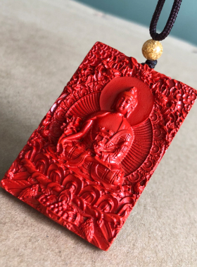 真朱砂红色大日如来本命佛项链12生肖羊猴人佛缘随身佩戴药师挂件