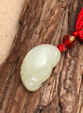 玉见美玉新疆和田青白玉脚丫吊坠男女儿童宝宝款知足常乐佛脚玉佩