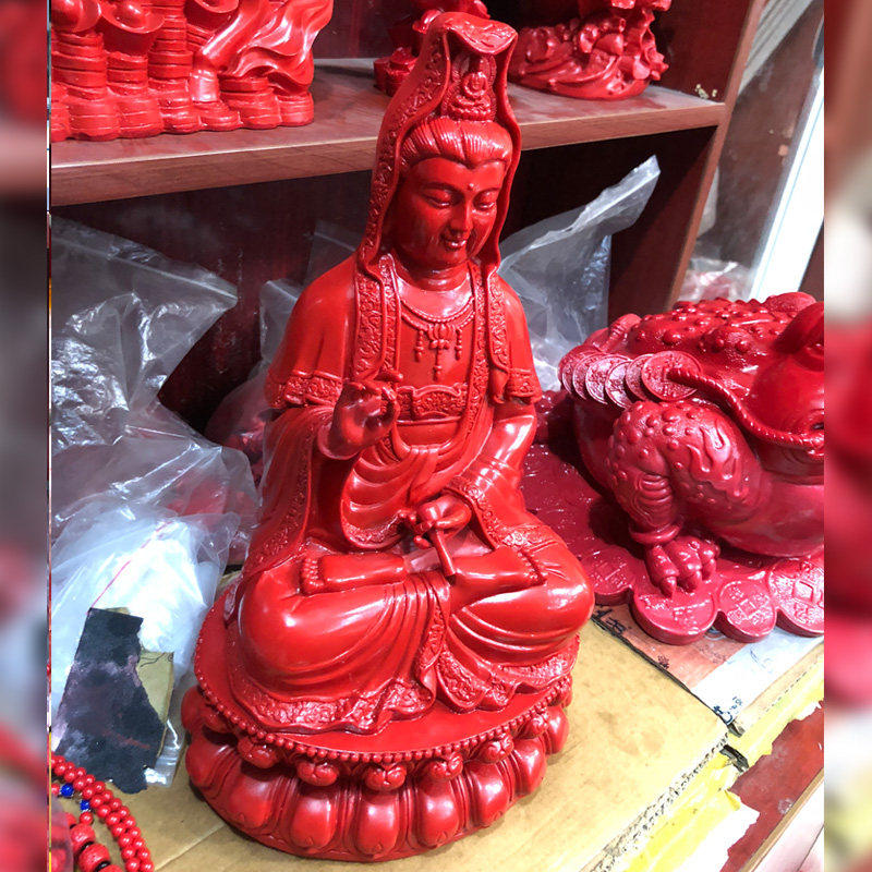 观音菩萨摆件 朱砂南海观音室内摆件 平平安安观音佛供奉家用大号,淘宝优惠券,粉丝福利购,淘宝优惠卷