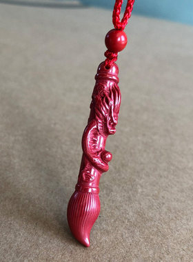 原矿帝王朱砂笔定成龙吊坠点睛文昌笔挂件学生下笔有神一笔横财戴