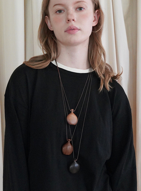 黑檀胡桃木女士项链休闲复古百搭