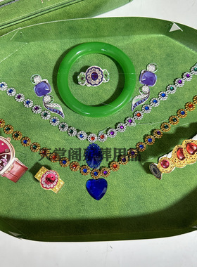 冥府女士玉镯子首饰套盒立体纸扎烧纸祭祀用品殡葬上坟