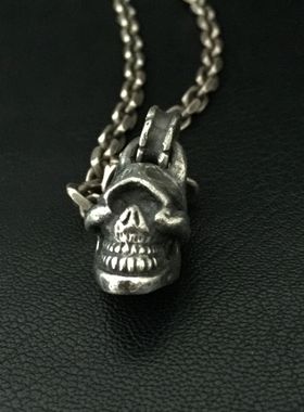 骷髅做旧男士吊坠摇滚重金属手工