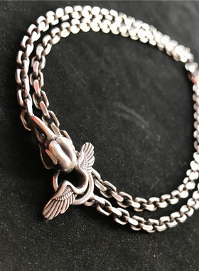 千银4.3mm粗太角毛衣平切925男女