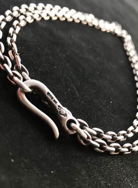 千银厚果4mm太角链925男女