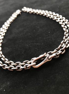 千银厚果小众毛衣链925男女