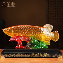 Golden Dragon Fish Swing Piece Opening Gift Office New House Jo Relocation Living Room Wine Swing Piece Handicraft Home Electric