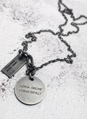 原创复古几何男士钛钢嘻哈风吊坠