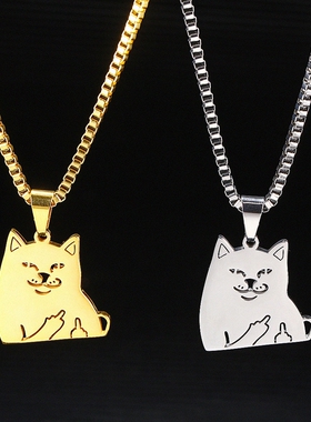 项链钛钢嘻哈风夜店吊坠