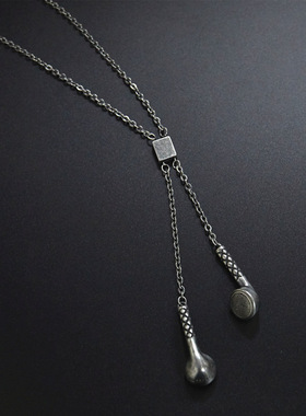 男士钛钢耳机项链吊坠