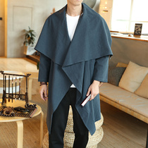 Chinese style Tang suit Improved Han clothes Chinese Wind Mens clothing Linen Clotheson jacket Gutsuit Costume Gown Dressing Gown Gown