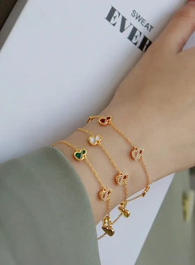 新中式时尚轻奢红色葫芦锆石手链小众气质复古精致百搭本命年手饰