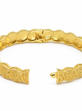 订婚金真假假套装首饰黄金沙婚礼结婚三道具摆台金手镯一套五金