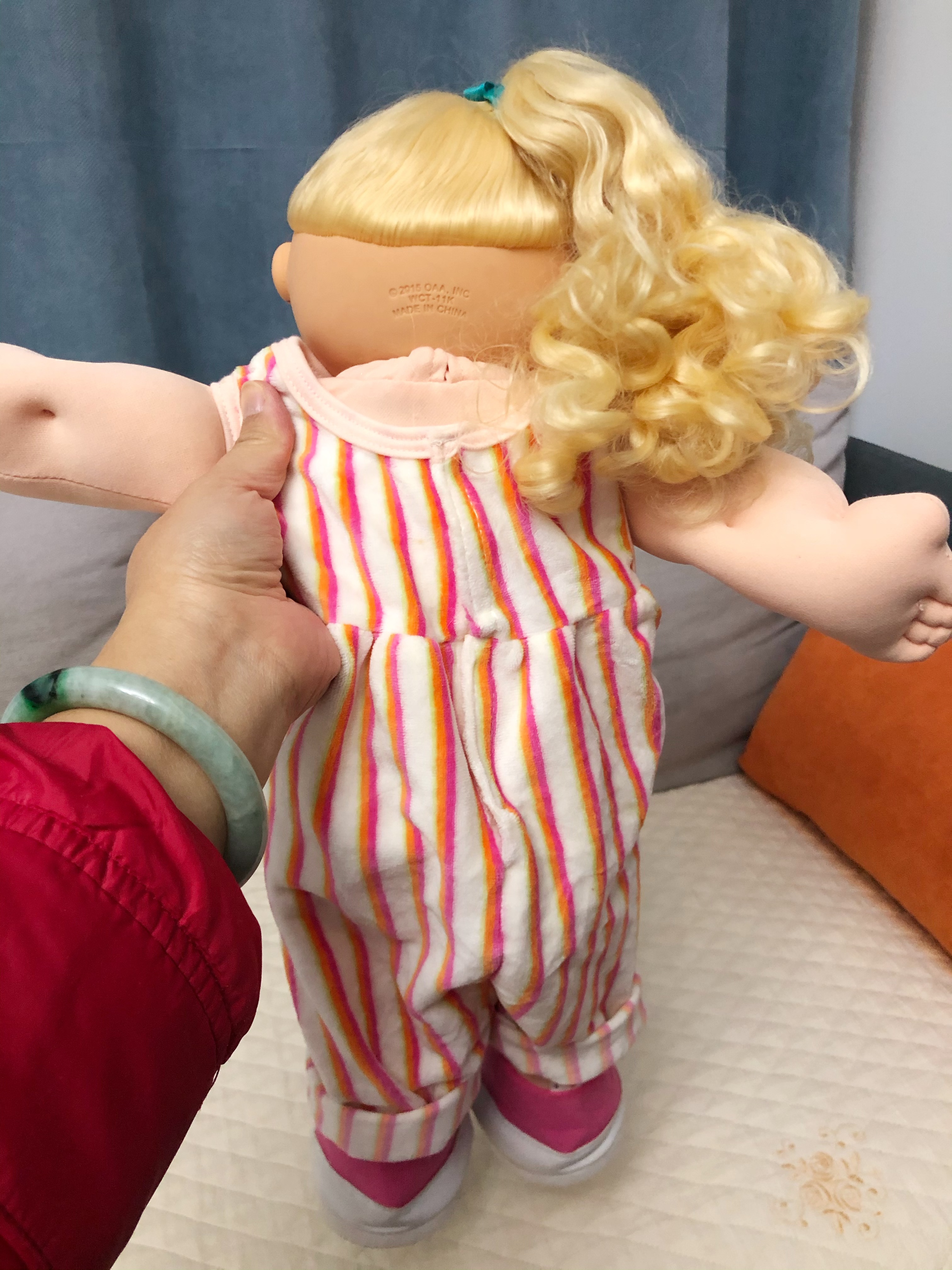 椰菜娃娃CPK娃衣条纹背带裤连体裤古董椰菜娃衣玩具巴萨罗熊娃衣 - 图1