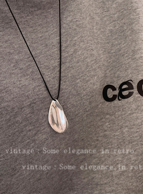 日系哑光沙金银叶子吊坠项链女高级感长款百搭配饰做旧复古毛衣链