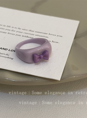 韩国小众高级轻奢甜美气质ins风蝴蝶结花朵女指环（义乌小商品）