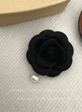 小香风山茶花胸针手工法式复古领花别针优雅法式装饰女生气质饰品