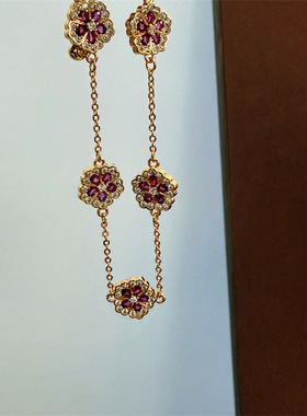 新中式国风红色花朵本命年项链轻奢精致气质百搭锁骨链手链配饰