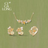New product purchase coupons CIGALONG Long Zijia Bee Nectar Citrine Necklace Earrings Ring Chinese Jewelry