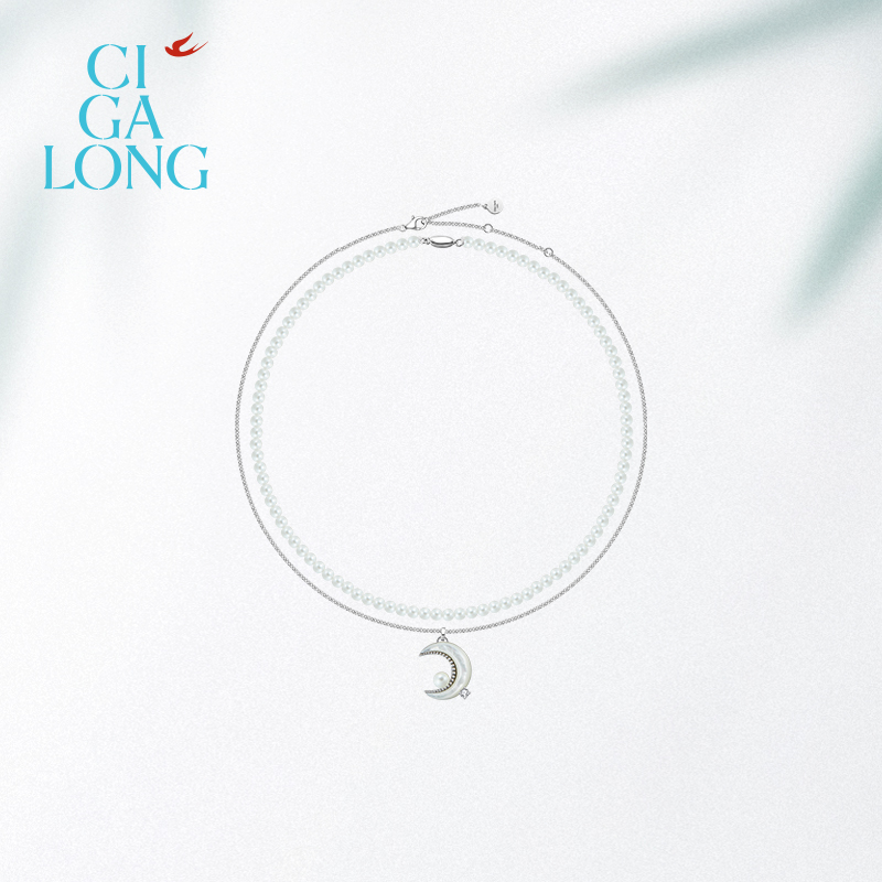 徐帆李兰迪同款CIGALONG龙梓嘉静月珍珠套链风花雪月新中式珠宝 - 图0