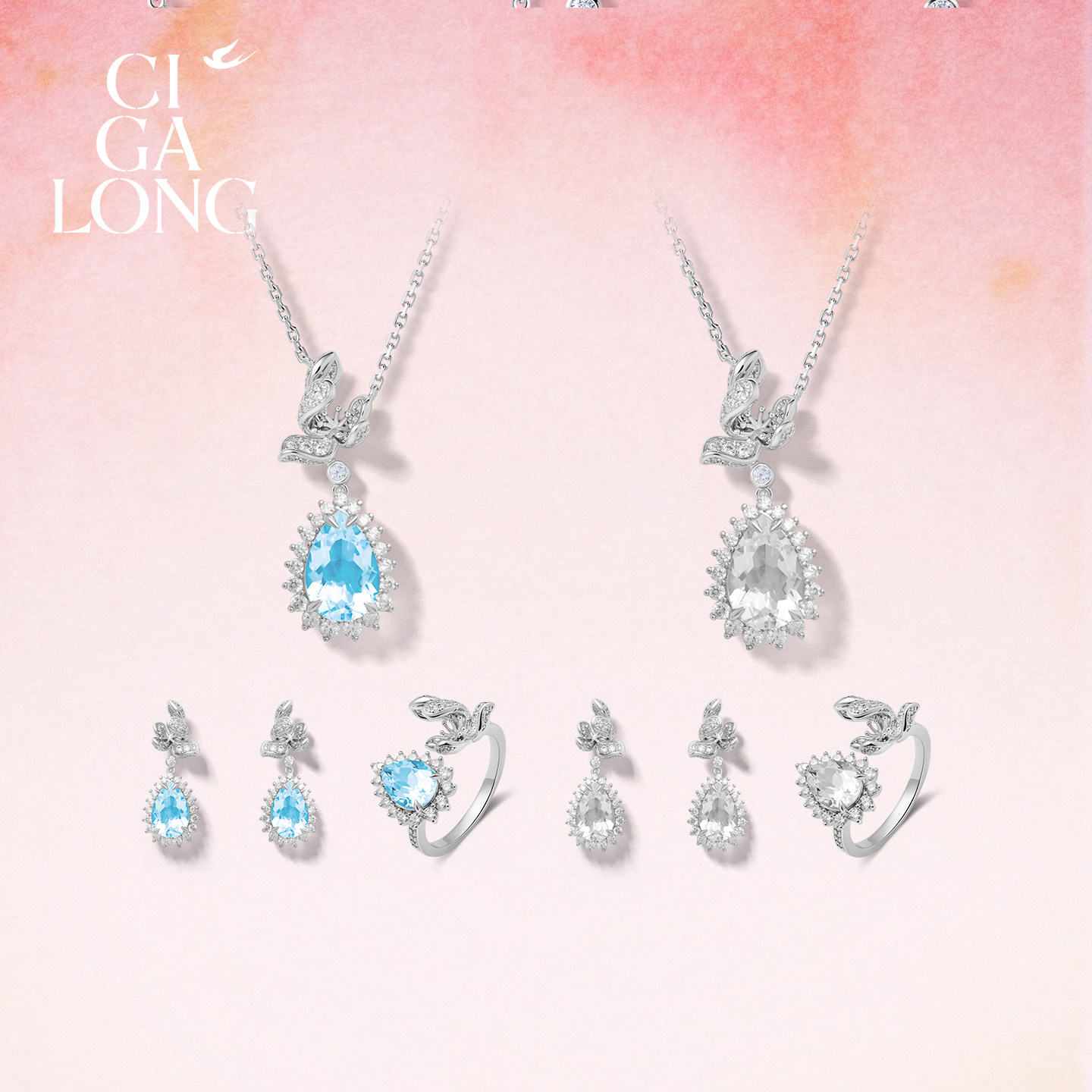 CIGALONG Lotus Water Drop Necklace
