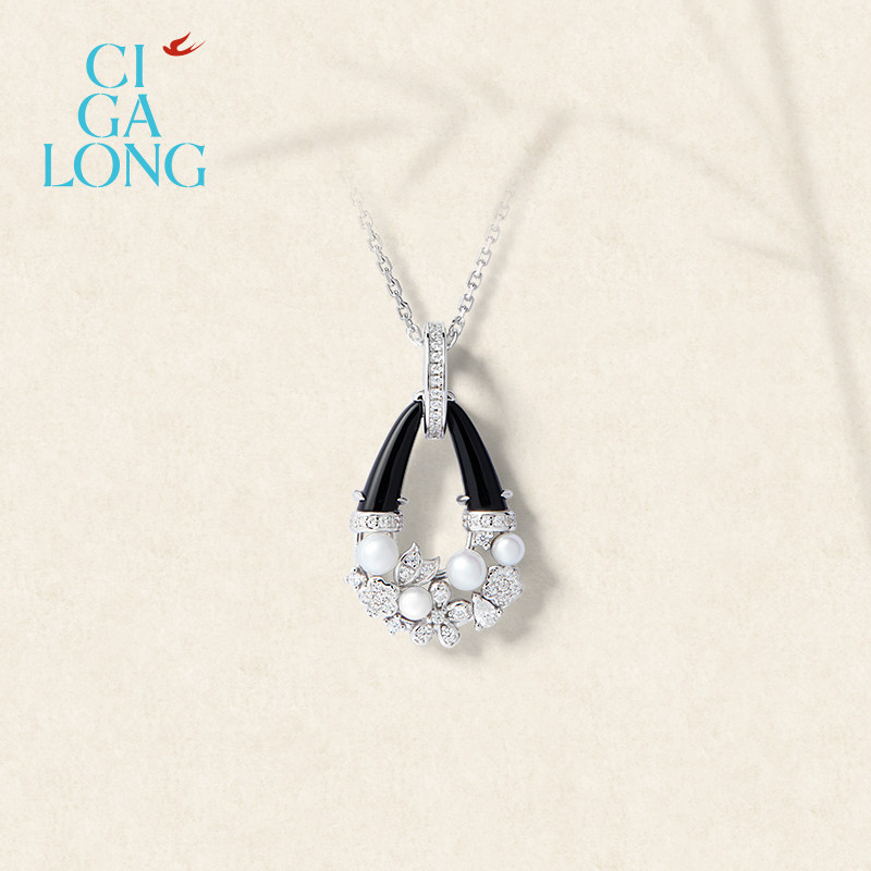 [新品]CIGALONG龙梓嘉手提花篮珍珠项链耳钉原创新中式珠宝,淘宝优惠券,粉丝福利购,淘宝优惠卷