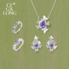 New product purchase coupons CIGALONG Long Zijia Butterfly Amethyst Necklace Earrings Ring Chinese Jewelry