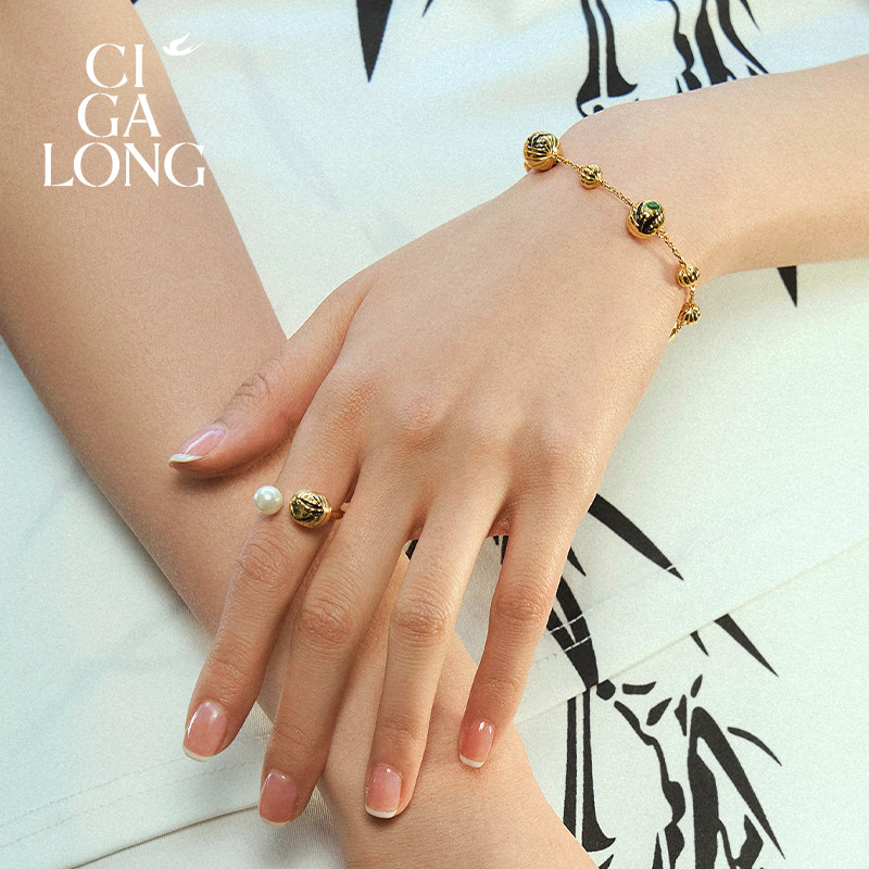 CIGALONG龙梓嘉宫灯竹影戒指耳钉橄榄石新中式珠宝,淘宝优惠券,粉丝福利购,淘宝优惠卷