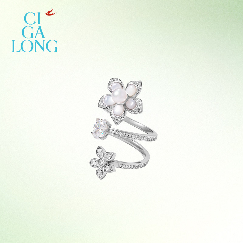 CIGALONG Windmill Jasmine Pearl Multi-Hoop Ring