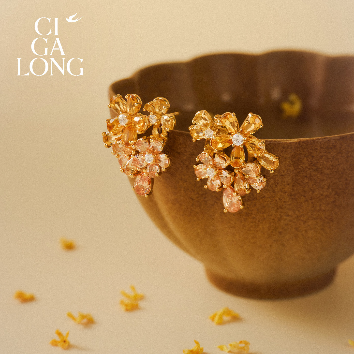 CIGALONG ice crystal osmanthus necklace