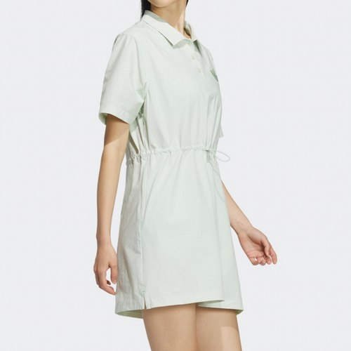 阿迪达斯三叶草女2023夏季新款运动休闲翻领连衣裙 IK8631 IP2199 - 图0