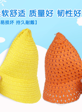 小熊二班儿童绘画涂鸦草帽DIY