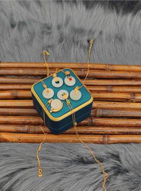 立减古法银纯银金色3D立体福袋牛佛和田玉银镶玉吊坠源头工厂