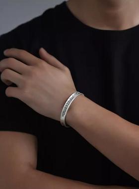 纯银大随求心咒手镯银陀罗尼心经男士女款复古手环